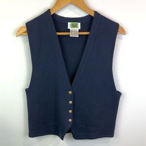 Vintage Tabi International Navy Blue Buttoned wool Vest size M